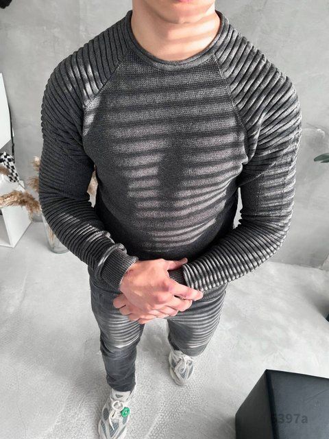 Мужской свитер в темно-сером цвете 6397a фото