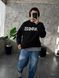 Мужской oversize свитшот с надписью в черном цвете sno1 фото 2