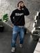 Мужской oversize свитшот с надписью в черном цвете sno1 фото 3