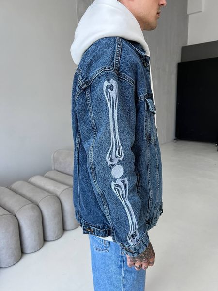 Мужская oversize джинсовая куртка в синем цвете drm2420 фото