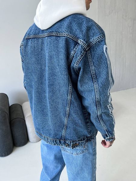 Мужская oversize джинсовая куртка в синем цвете drm2420 фото