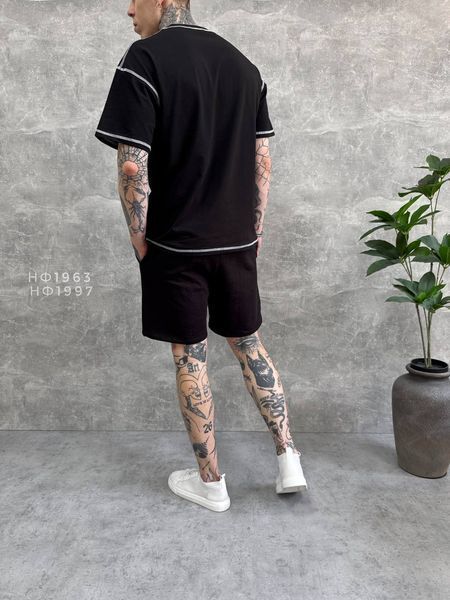 Мужская oversize футболка в черном цвете нф1963 фото