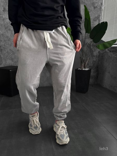 Мужские oversize джоггеры в сером цвете leh3 фото
