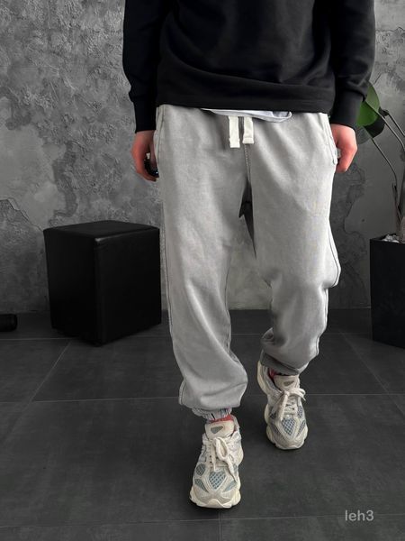 Мужские oversize джоггеры в сером цвете leh3 фото