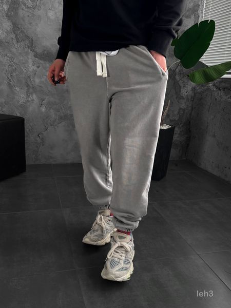 Мужские oversize джоггеры в сером цвете leh3 фото