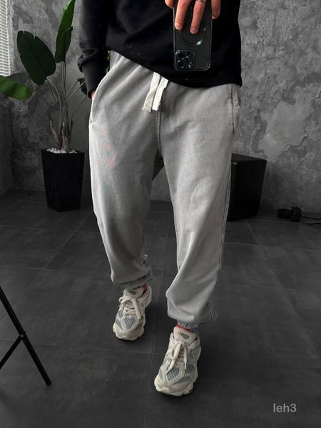 Мужские oversize джоггеры в сером цвете leh3 фото
