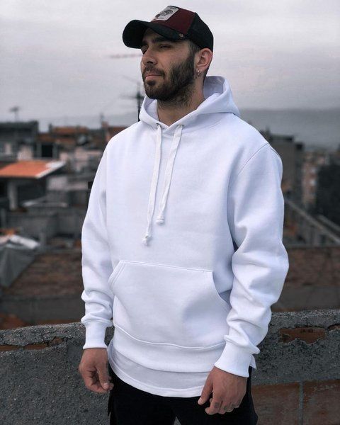 Чоловіче оверсайз худі у білому кольорі jr-hd02wht фото