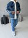 Мужская oversize джинсовая куртка в синем цвете drm2420 фото 6