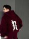 Чоловіча oversize кофта з принтом у бордовому кольорі xu26 фото 5