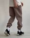 Мужские oversize брюки на флисе в бежевом цвете n04208 фото 5
