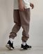 Мужские oversize брюки на флисе в бежевом цвете n04208 фото 2