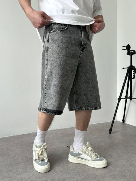 Мужские джинсовые шорты Baggy в сером цвете sh00811k-28 фото