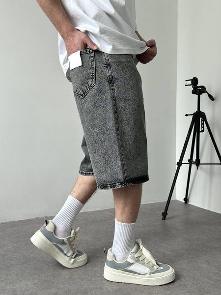 Мужские джинсовые шорты Baggy в сером цвете sh00811k-28 фото