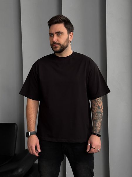 Мужская oversize футболка в черном цвете rd372 фото