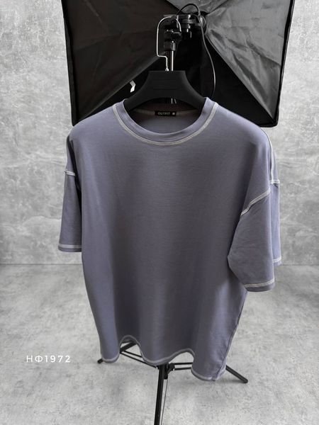 Мужская oversize футболка в графитовом цвете нф1972 фото