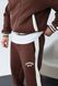 Чоловічий oversize флісовий костюм у коричневому кольорі cb3047 фото 4