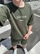 Чоловічий oversize костюм футболка + шорти у кольорі хакі нф1849 фото 2
