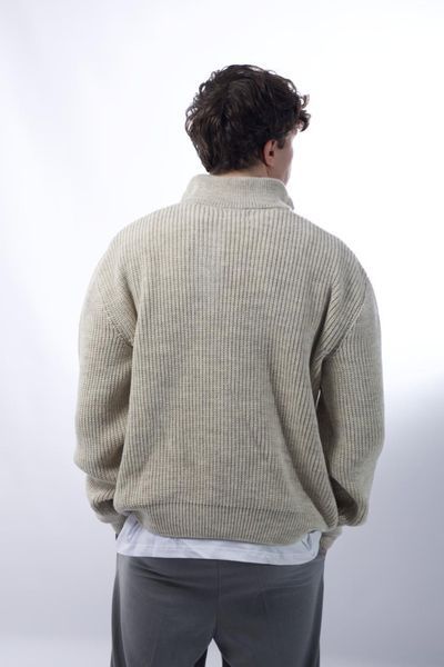 Мужской oversize свитер в бежевом цвете vez1bg фото