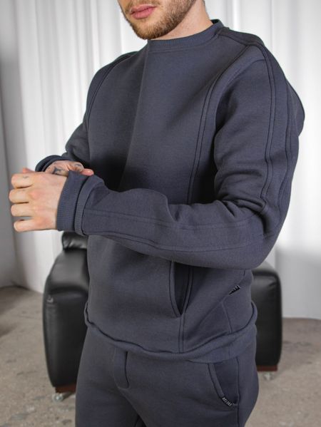 Мужской oversize свитшот с начесом в графитовом цвете 1001850000003 фото