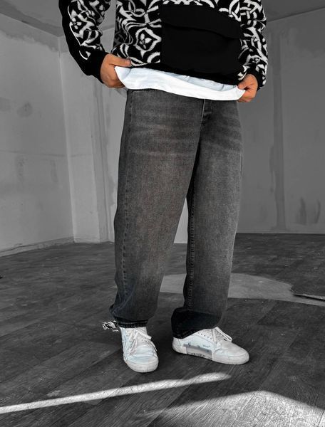 Мужские широкие джинсы Baggy в темно-сером цвете bg-t326-300 фото