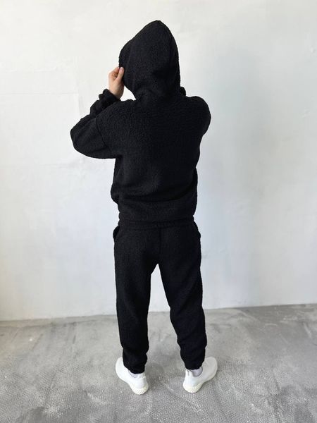 Чоловічий oversize костюм худі+штани у чорному кольорі vz-k40blc фото