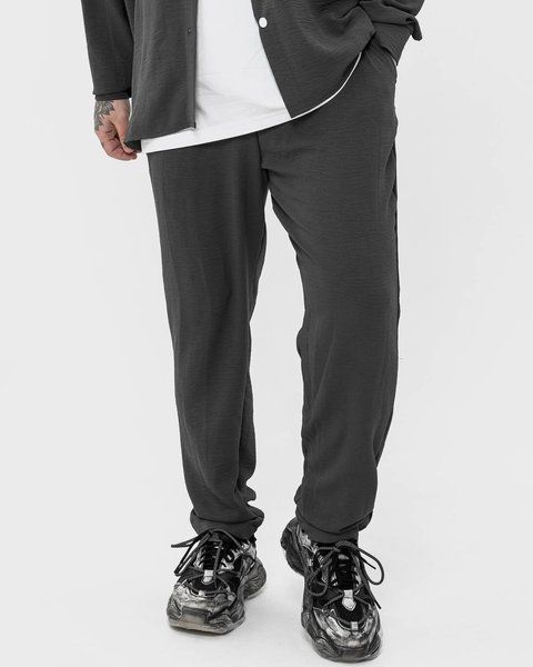 Мужские oversize брюки в графитовом цвете krr4 фото