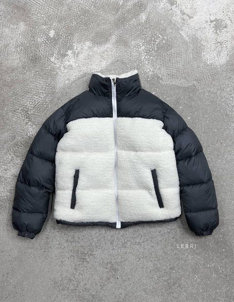 Чоловіча зимова oversize куртка у білому кольорі lebr1 фото