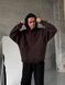 Мужское oversize худи на флисе в коричневом цвете rd419 фото 1