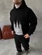 Мужской oversize спортивный костюм с принтом в черном цвете kos35 фото 2
