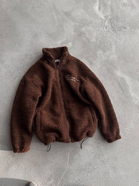 Чоловічий oversize бомбер у коричневому кольорі lib12 фото