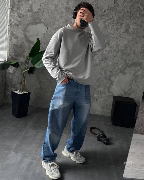 Мужской свитшот oversize в сером цвете sr3-S фото
