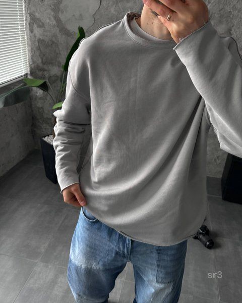 Мужской свитшот oversize в сером цвете sr3-S фото