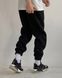 Мужские oversize брюки на флисе в черном цвете n04202 фото 2