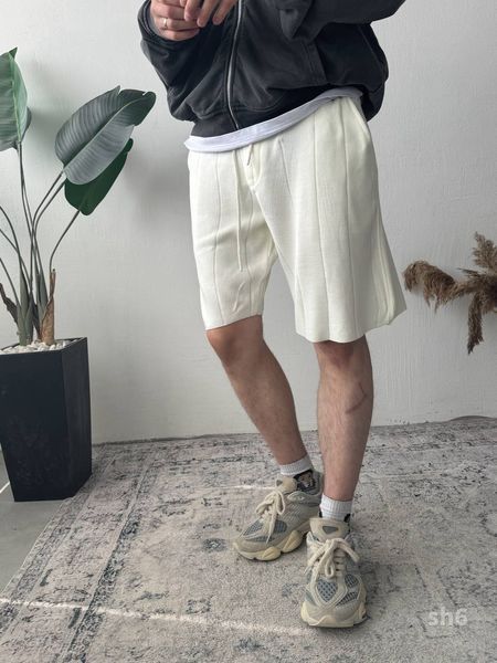 Мужские oversize шорты в бежевом цвете sh6 фото