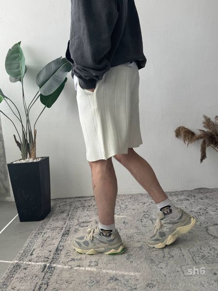 Мужские oversize шорты в бежевом цвете sh6 фото