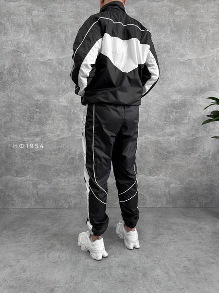 Мужской oversize костюм из плащевки в черном цвете нф1954 фото