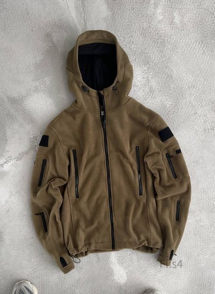 Чоловіча флісова oversize кофта у кольорі хакі flis4 фото
