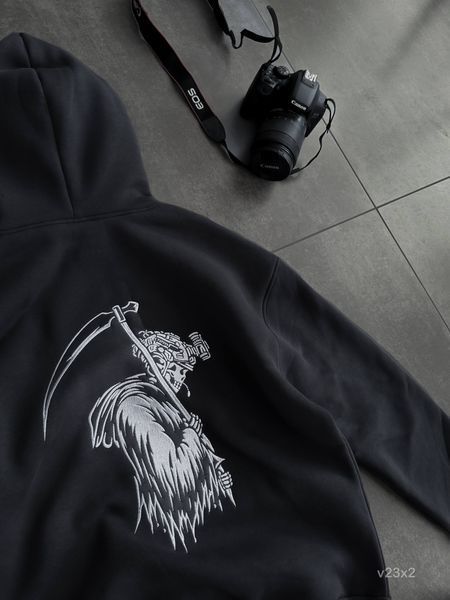 Чоловіче oversize худі у графітовому кольорі v23x2 фото