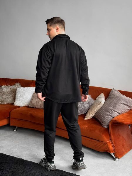 Чоловічий oversize костюм сорочка + штани у чорному кольорі rb7 фото