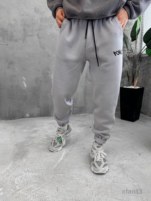 Мужские утепленные спортивные брюки в сером цвете xfant3 фото