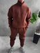 Мужской oversize костюм на флисе в коричневом цвете pgt12n фото 1