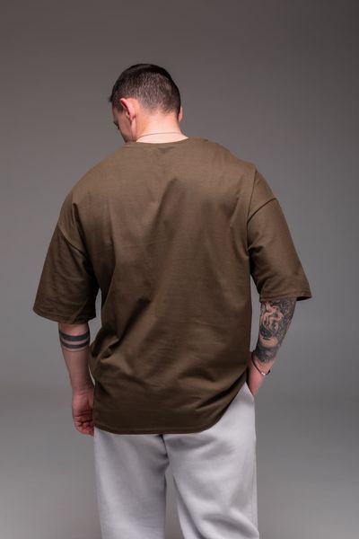 Мужская oversize футболка в цвете хаки 2387kh фото
