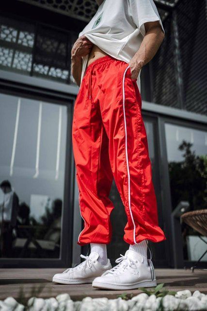 Мужские oversize спортивные брюки в красном цвете 1000896000008 фото
