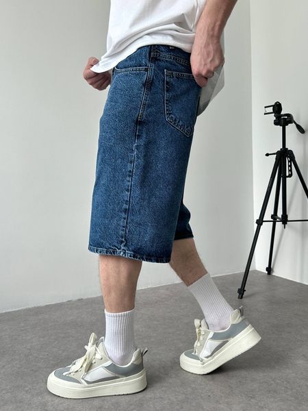 Мужские джинсовые шорты Baggy в синем цвете sh00809k-28 фото