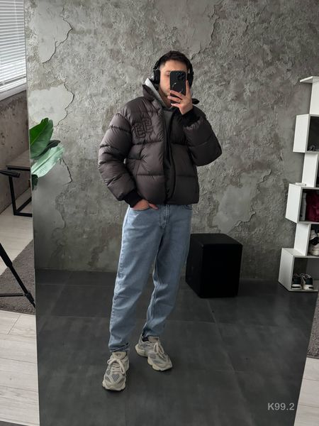 Мужская oversize куртка в графитовом цвете k99.2 фото