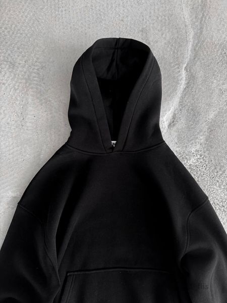 Чоловіче oversize худі на флісі у чорному кольорі x1_flis фото