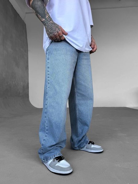 Мужские широкие джинсы Baggy в голубом цвете df2254-20 фото
