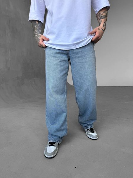 Мужские широкие джинсы Baggy в голубом цвете df2254-20 фото