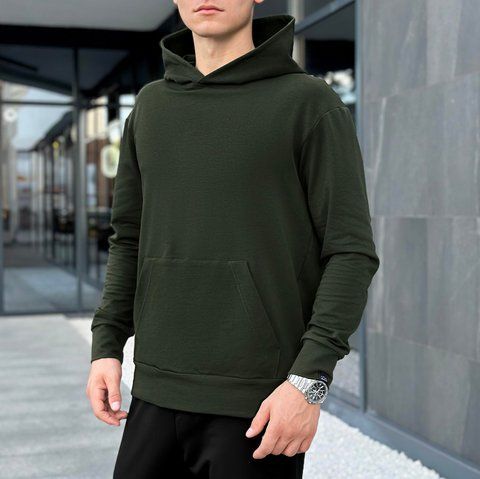 Мужское oversize худи в цвете хаки blhu2745kh фото
