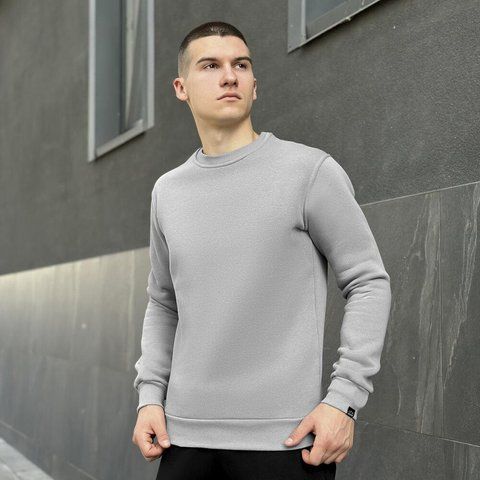 Чоловічий зимовий світшот у сірому кольорі blss1086st фото